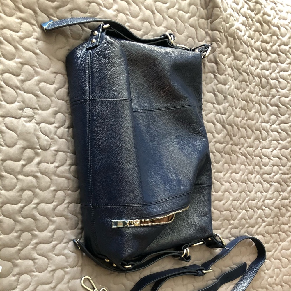 Navy blue women’s purse.